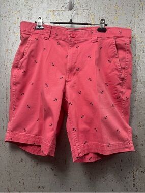 St. John's Bay Men’s Coral Anchor-Print Flat Front Shorts